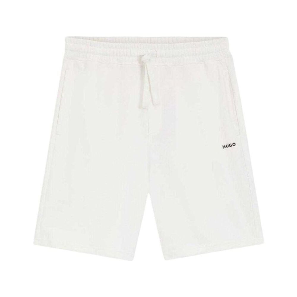 Hugo Mens Dayono Cotton Relaxed Fit Shorts / White